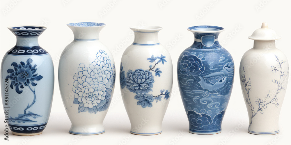Blue and white porcelain vases in Ming and Qing Dynasties in China Blue and white porcelain vases in Ming and Qing Dynasties in China