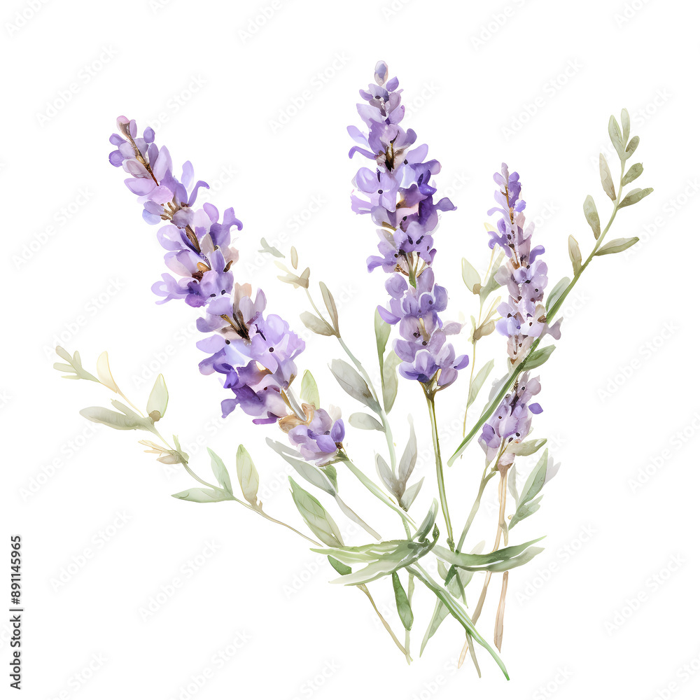 Obraz premium bouquet of lavender isolated on white background