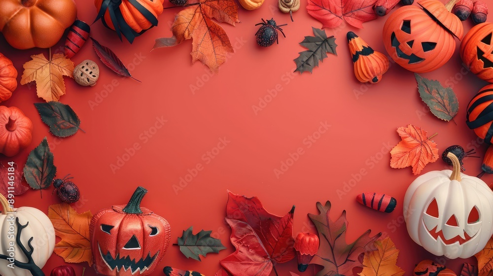 Enchanting Halloween Background with Spooky Treats and Autumn Leaves in 32K Detail for Festive Designs, Generative Ai Enchanting Halloween Background with Spooky Treats and Autumn Leaves in 32K Detail for Festive Designs, Generative Ai