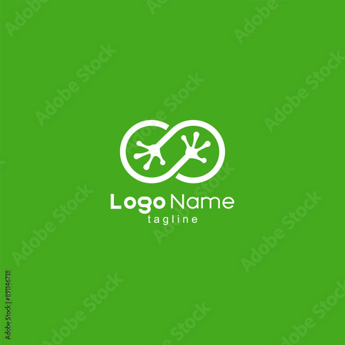 infinity frog logo design vector