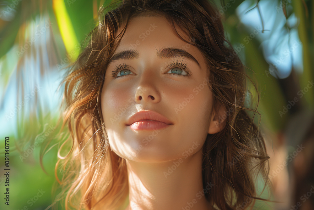 Woman in Natural Setting with Minimal Makeup Woman in Natural Setting with Minimal Makeup