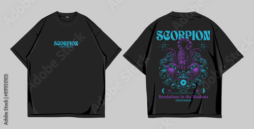 Design t shirt streetwear oversize mockup front and back