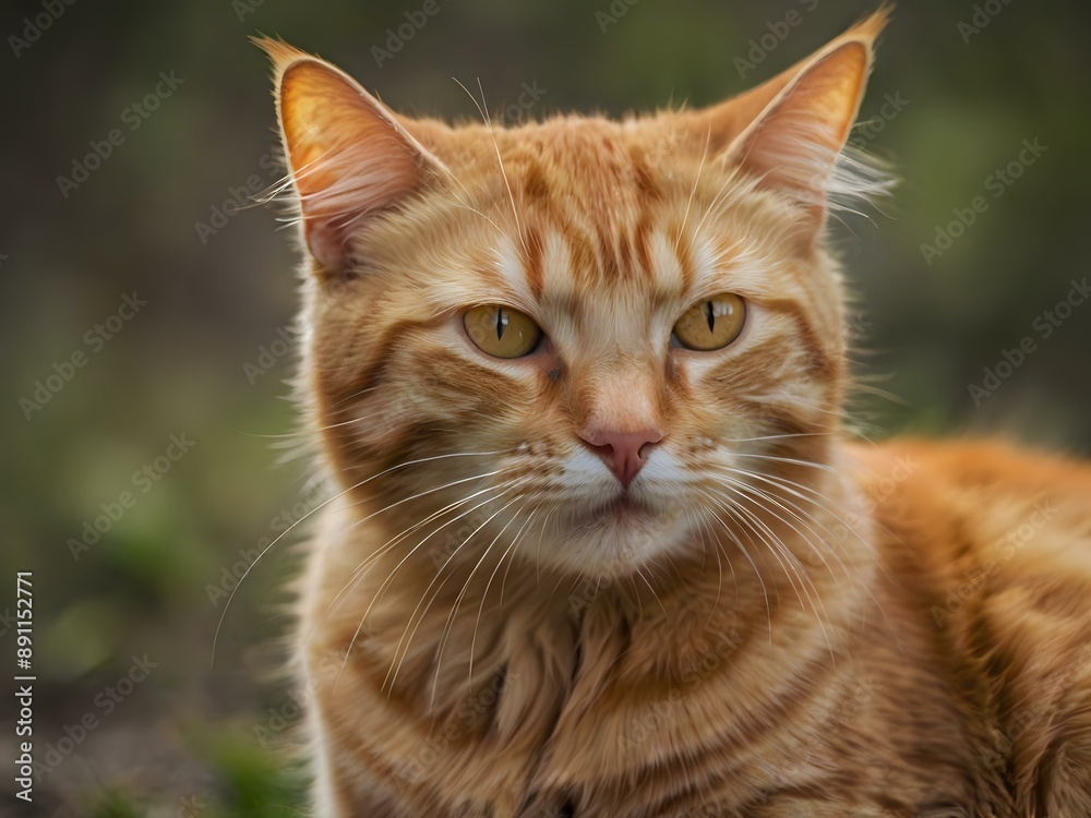 orange cat with blur background, orange cat is sitting and looking orange cat with blur background, orange cat is sitting and looking