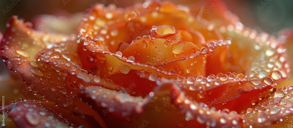 Close-Up of a Dew-Covered Rose Petal Close-Up of a Dew-Covered Rose Petal