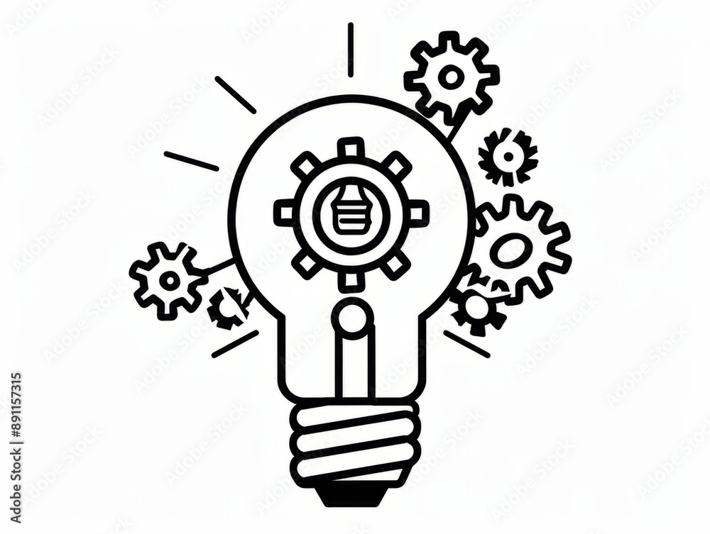 lightbulb with gears inside