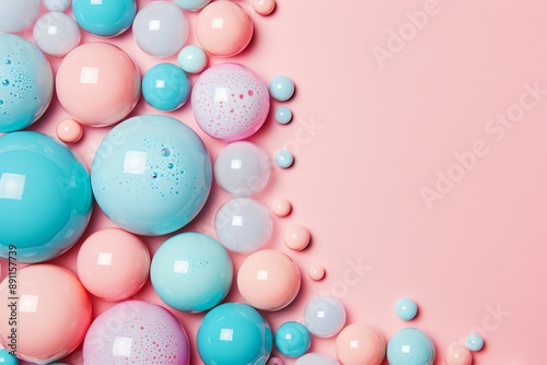 Wallpaper Mural Bubbles in pastel colors creating a delicate pattern, organic shapes, soft and whimsical Torontodigital.ca