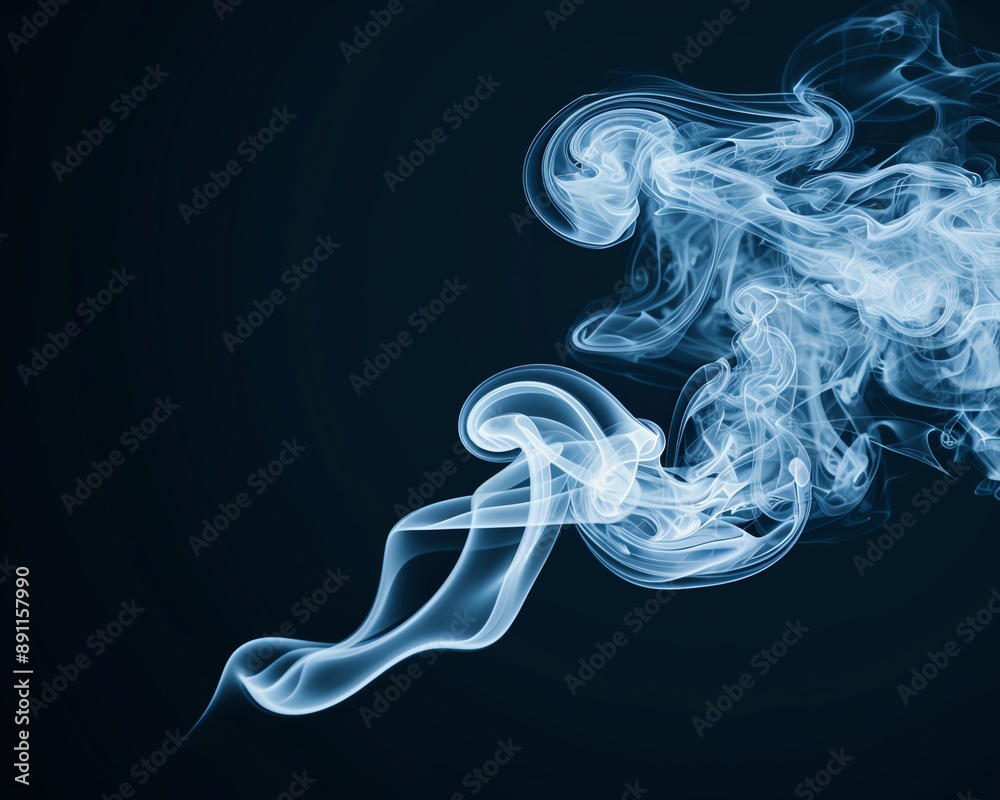 Fototapeta premium Smoke in abstract spiral forms, organic shapes, mysterious and captivating