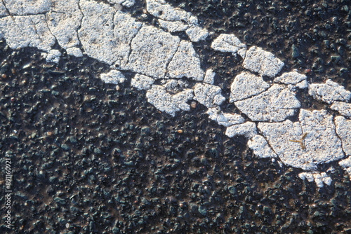 White painted roadmark on a countryside road - Stonehaven - Aberdeenshire - Scotland - UK photo