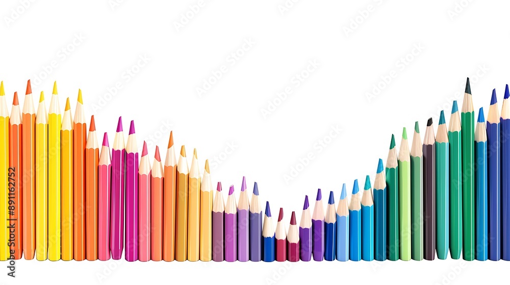 Colorful Pencils Arranged in an Artistic Pattern Colorful Pencils Arranged in an Artistic Pattern