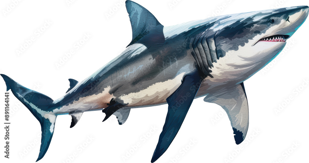 Fototapeta premium Shark isolated on transparent background. PNG