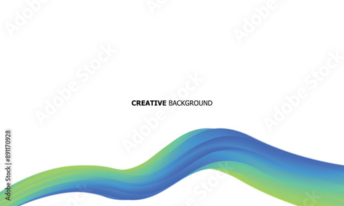 abstract colorful blue green wave background on white vector design. Certificate, presentation, banner background design