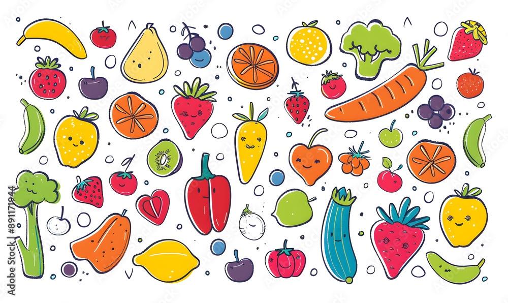 vegetable and fruits photo or illustrator on white background vegetable and fruits photo or illustrator on white background
