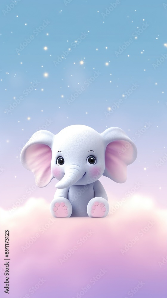 Cute elephant cartoon animal mammal.
