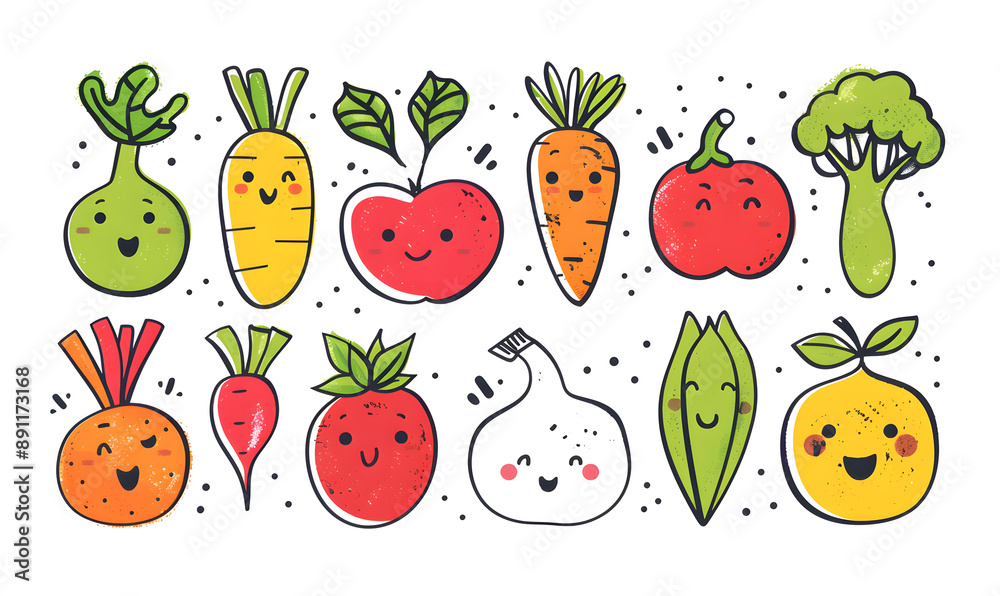 vegetable and fruits photo or illustrator on white background