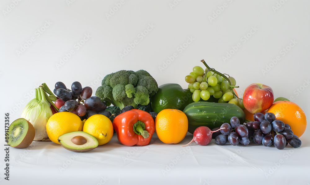 vegetable and fruits photo or illustrator on white background