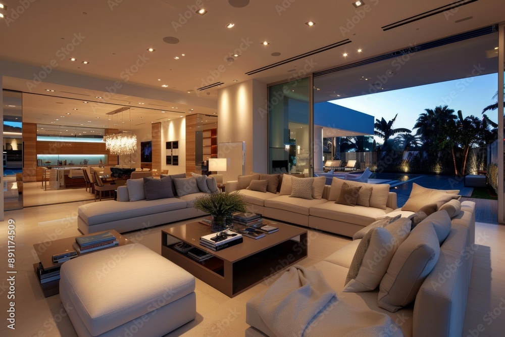 A visually appealing living room with a strong concept and modern furniture features a cohesive design that integrates a clear, impactful theme with contemporary furnishings. A visually appealing living room with a strong concept and modern furniture features a cohesive design that integrates a clear, impactful theme with contemporary furnishings.