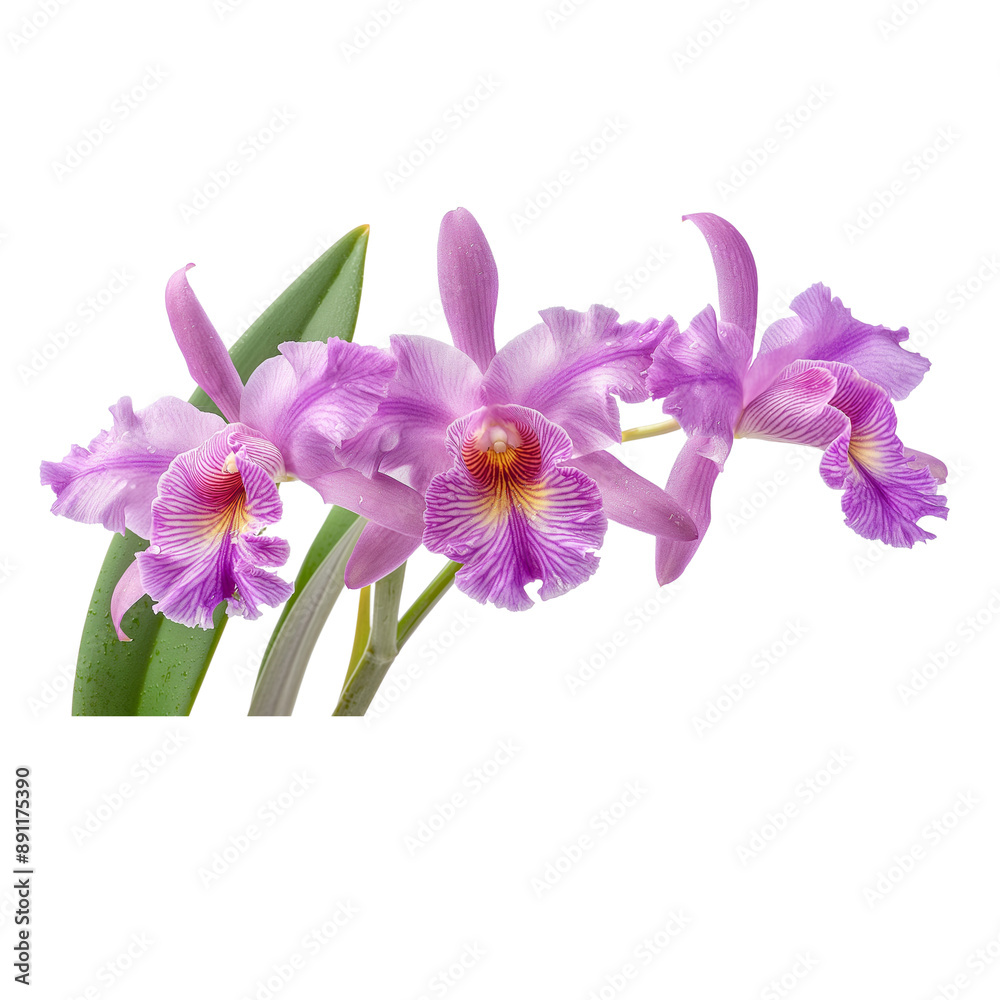Obraz premium puple Cattleya Orchid on transparent background. 