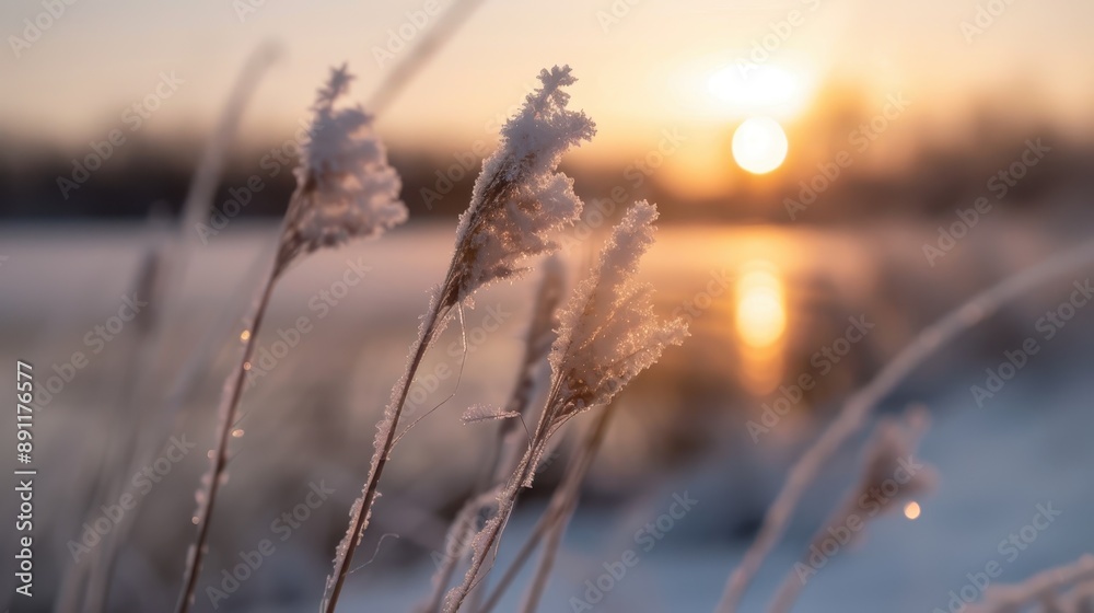 Frozen Grass at Sunset Frozen Grass at Sunset