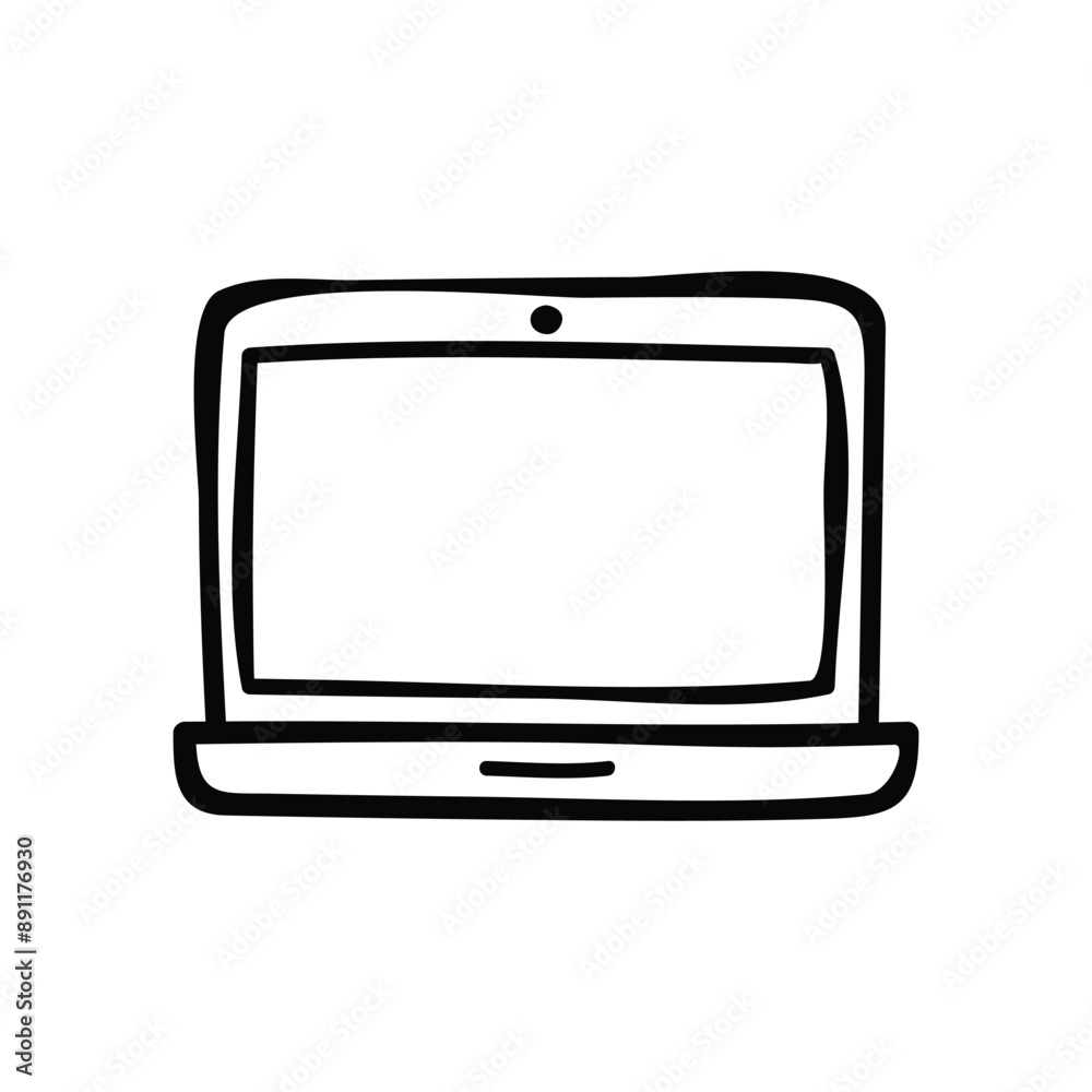Laptop Doodle Hand-drawn Vector Icon Laptop Doodle Hand-drawn Vector Icon