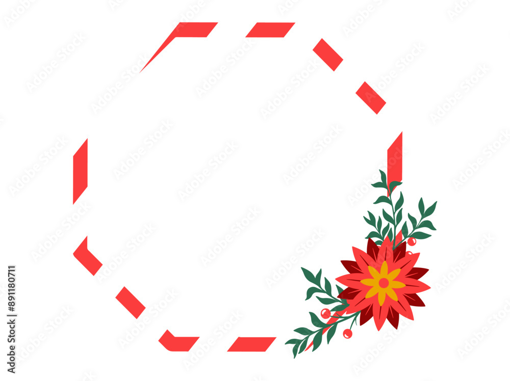 Christmas Frame Flower Border Illustration Christmas Frame Flower Border Illustration
