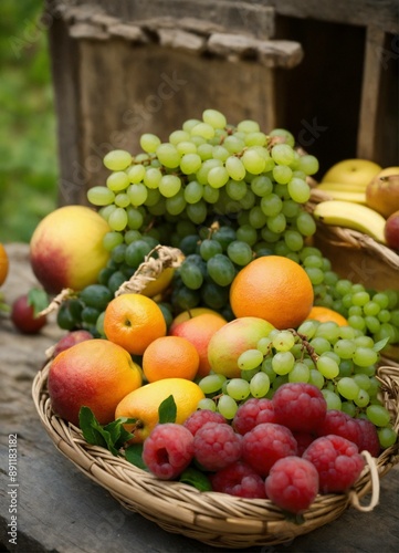 Wallpaper Mural basket of fruits Torontodigital.ca