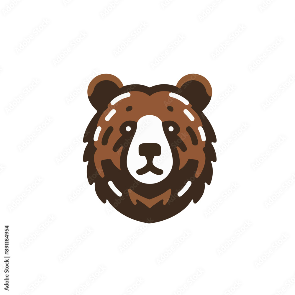 flat vector logo of a bear.