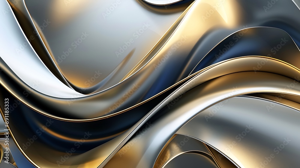 Abstract Gold and Silver Waves Abstract Gold and Silver Waves