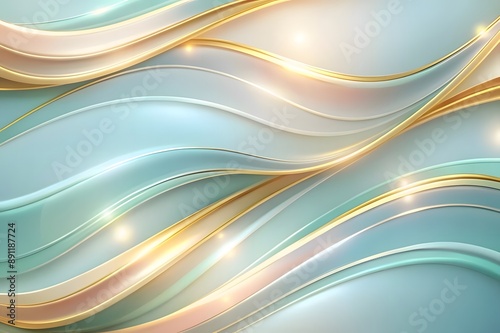 Free Abstract Design pink and blue and Golden Waves - Backgrounds