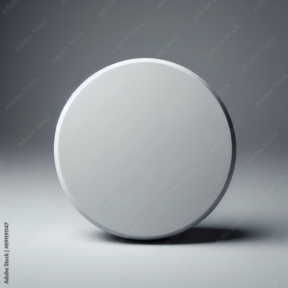 White round button with a glossy 3D appearance isolated white background White round button with a glossy 3D appearance isolated white background