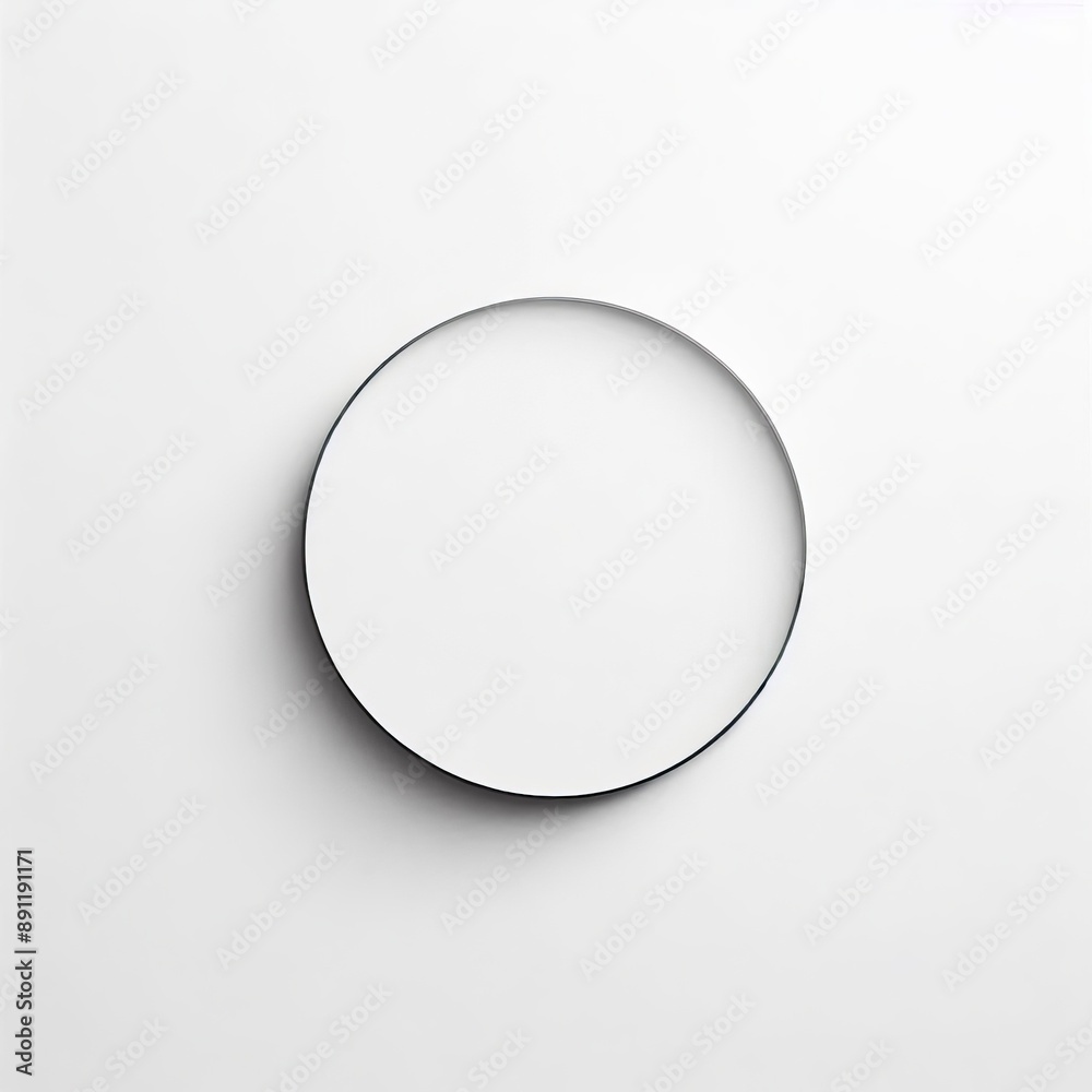 White round button with a glossy 3D appearance isolated white background White round button with a glossy 3D appearance isolated white background