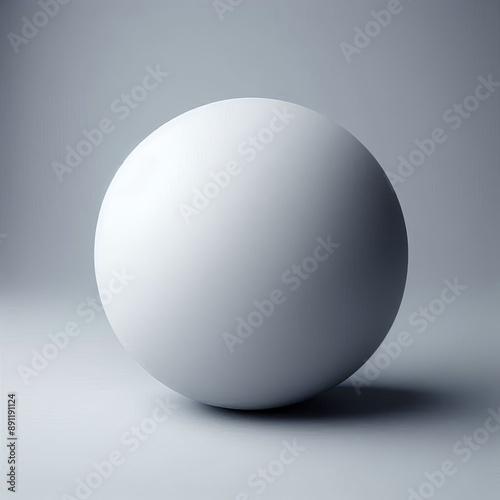 3D sphere with shadow isolated on white background