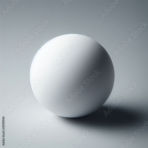 3D sphere with shadow isolated on white background