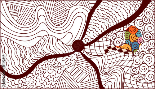Zentangle coloring page for adults.