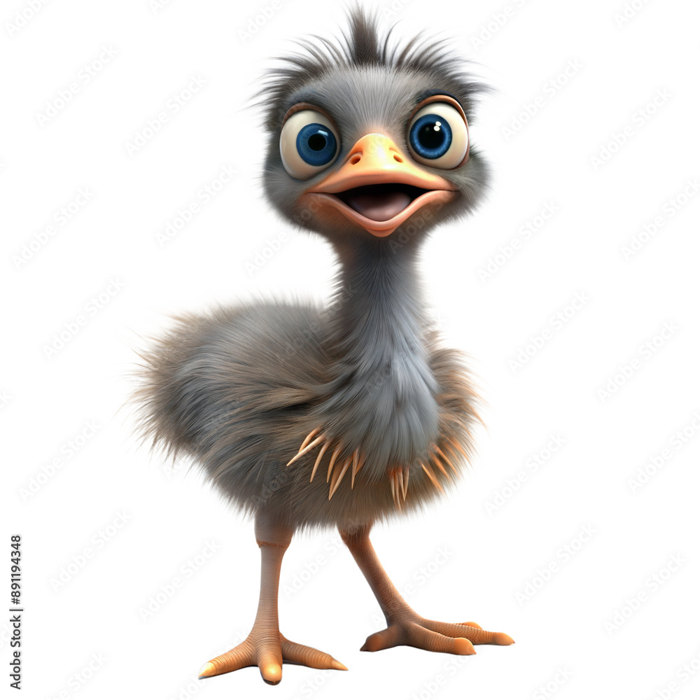 Fototapeta premium emu bird 3d on a transparent background