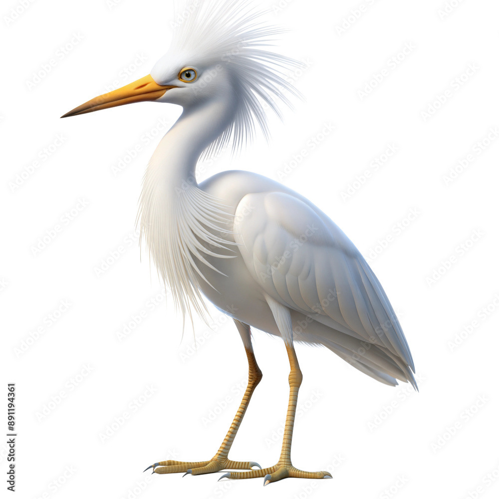 egret 3d on a transparent background egret 3d on a transparent background