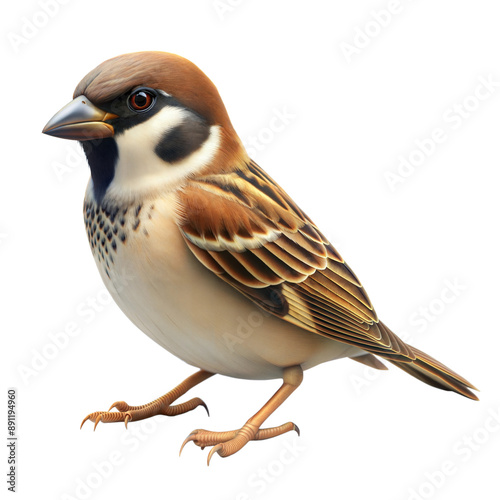 sparrow 3d on a transparent background