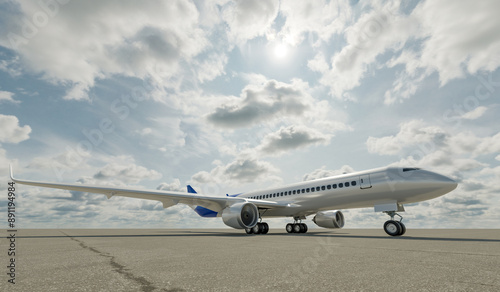 Scene rendering of civil aviation aircraft model