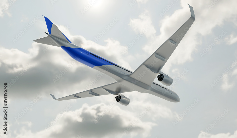Obraz premium Scene rendering of civil aviation aircraft model