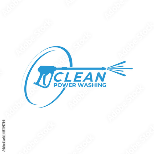 pressure wash clean logo design concept idea