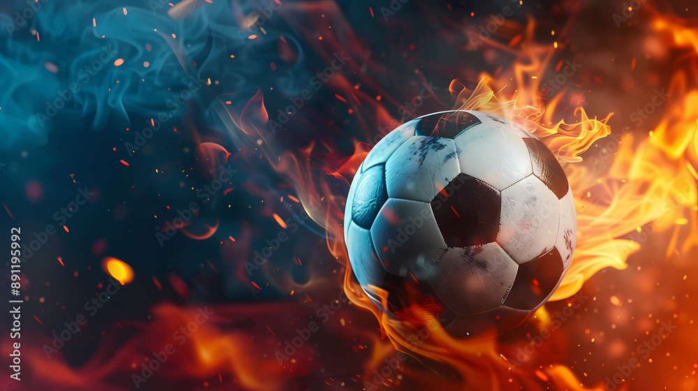 Fototapeta premium Burning football