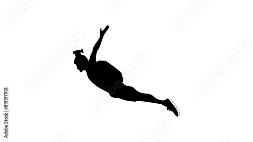BASE Jumper, black isolated silhouette