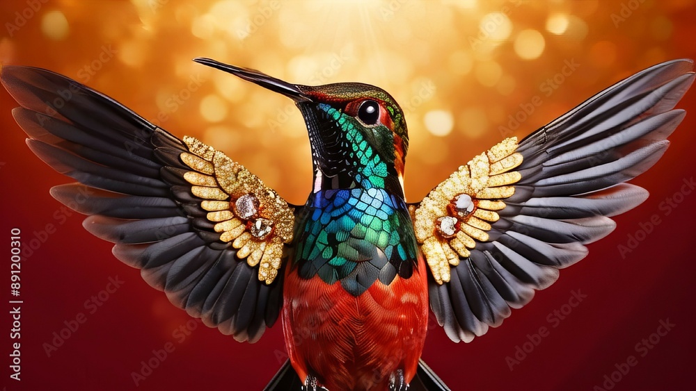 Obraz premium Avian Treasures: Where Feathers Meet Gems