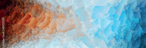 brush stroke shoreline wave vector style concept wall mural blended abstract layered shadow bright and pale rainbow color tone