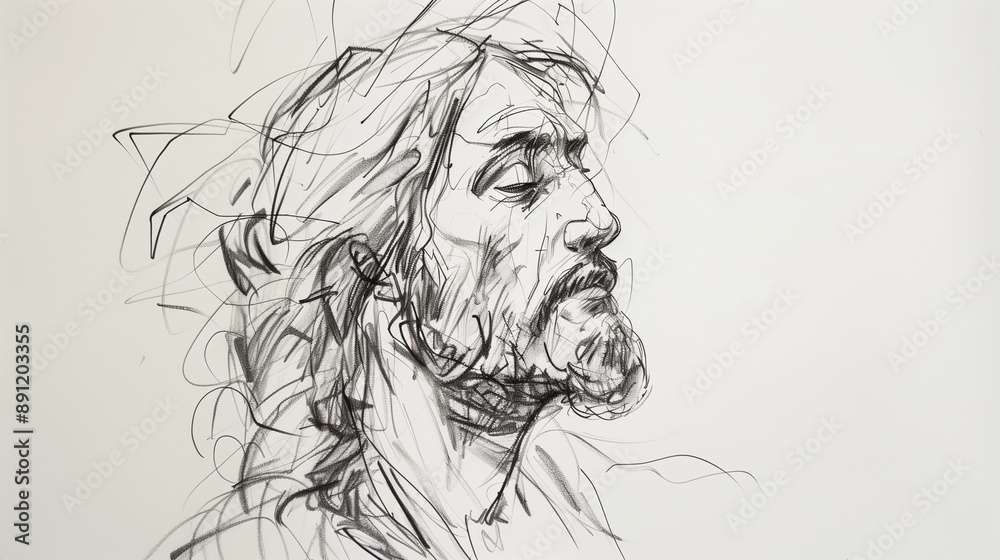 Abstract Sketch of Jesus Christ with Crown of Thorns
Abstract Sketch of Jesus Christ with Crown of Thorns