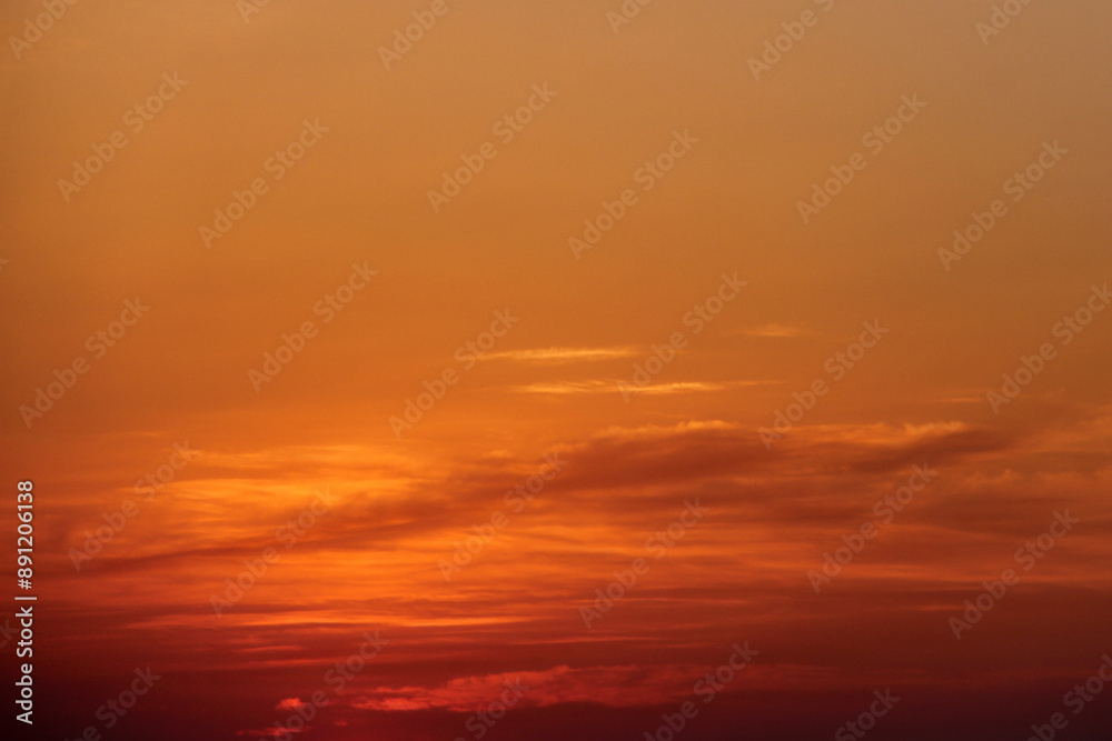 Bright pink sunset sky with cirrus clouds Bright pink sunset sky with cirrus clouds