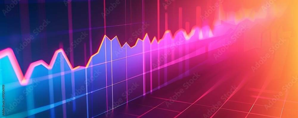 Abstract graph with vibrant colors representing growth and progress. Abstract graph with vibrant colors representing growth and progress.