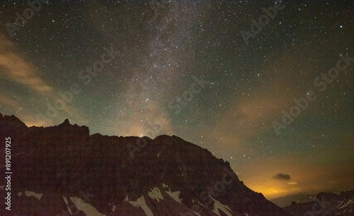 Milky Way Illuminating the Snowfields of the Alpine Rätikon Landscape photo