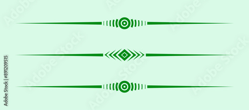 divider line horizontal green vector for border of text paragraph. separator art horizontal shape to separate graphic ornament of illustration. simple element design of minimal frame for certificate