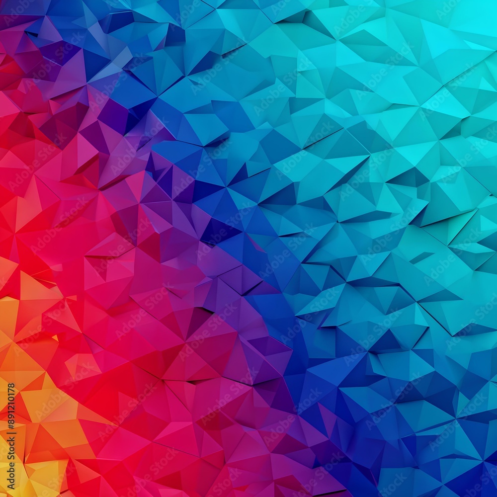 Obraz premium Crimson to Azure Geometric Elegance in Depth