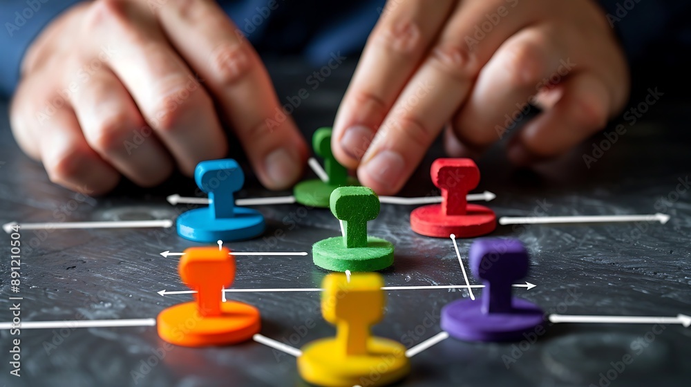 Naklejka premium Optimizing Communication: Insights from a Detailed Organizational Structure Diagram